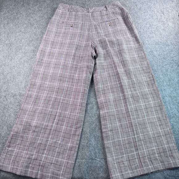 Anthropologie Maeve Women's 12 Pleated Plaid Trousers - Picture 3 of 8